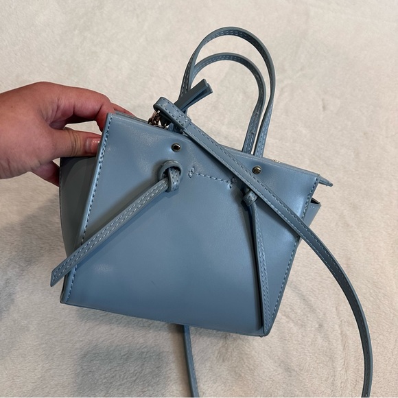 Like New! Zara Knotted Mini City Bag in Light Blue - Picture 4 of 14